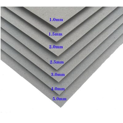 2mm 2.5mm Thickness Grey Cardboard Sheets Uncoated Recycled Grey Chipboard